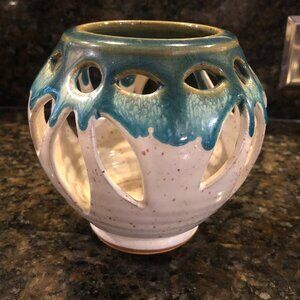 Indian Mountain Pottery Signed Watts Luminary Tea Light
